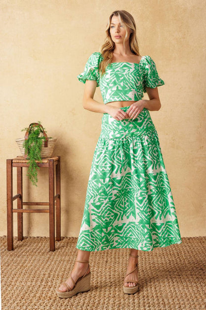 DESTINED FOR MORE CROP TOP & SKIRT SET