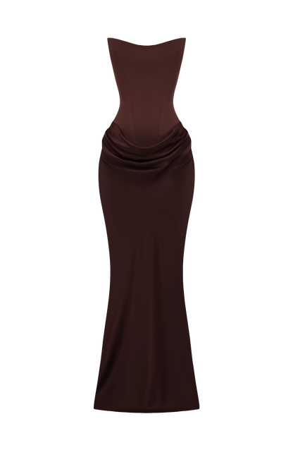 Maggie Maxi Dress Plum Brown