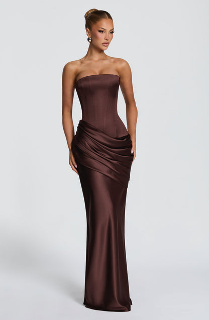 Ella Maxi Dress Plum Brown