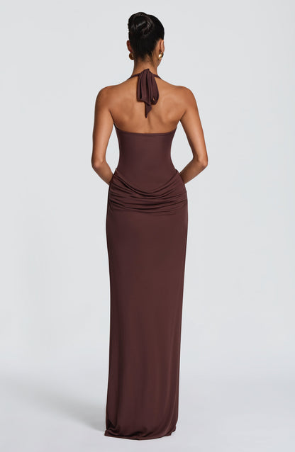 Sharona Maxi Dress Plum Brown