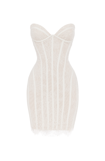 Sian Mini Dress Ivory Embellishment