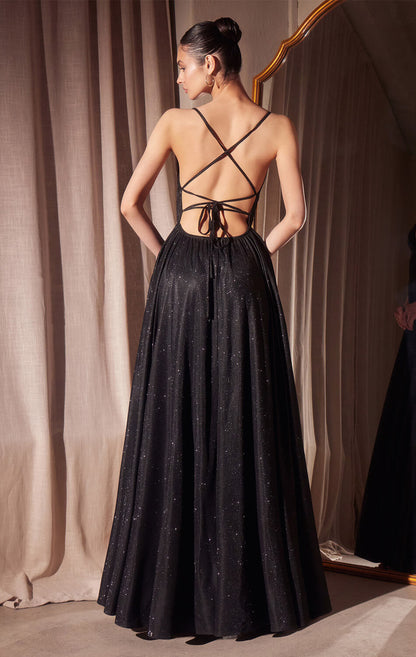 Gwendolyn Gown Shimmer Lace-Up Back A- Evening Dress