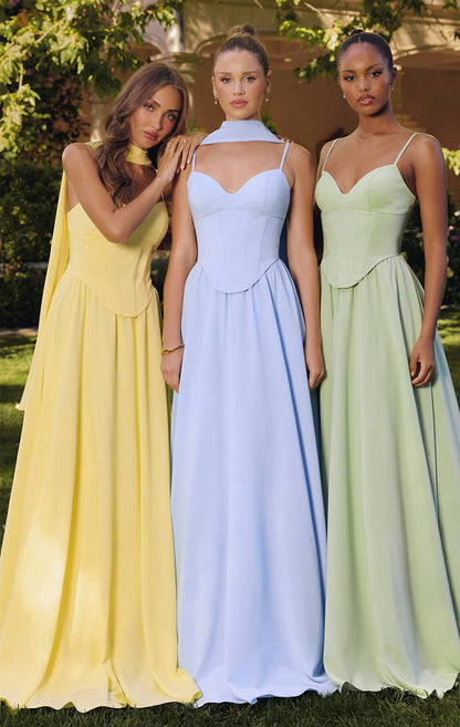 EFFIE GOWN A- CHIFFON DRESS WITH SCARF