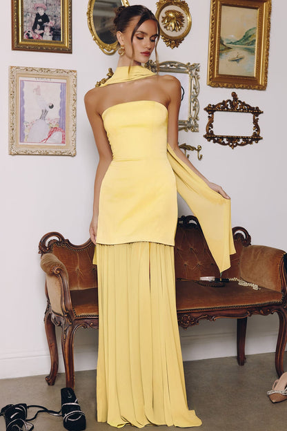 Sheila Strapless Maxi Dress With Scarf