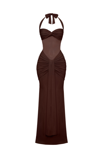 Vixen Maxi Dress Plum Brown