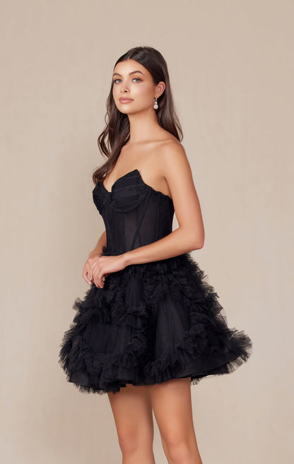 Yvonne Mini Dress Ruffle Tulle Cocktail Dress