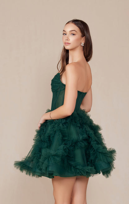 Yvonne Mini Dress Ruffle Tulle Cocktail Dress