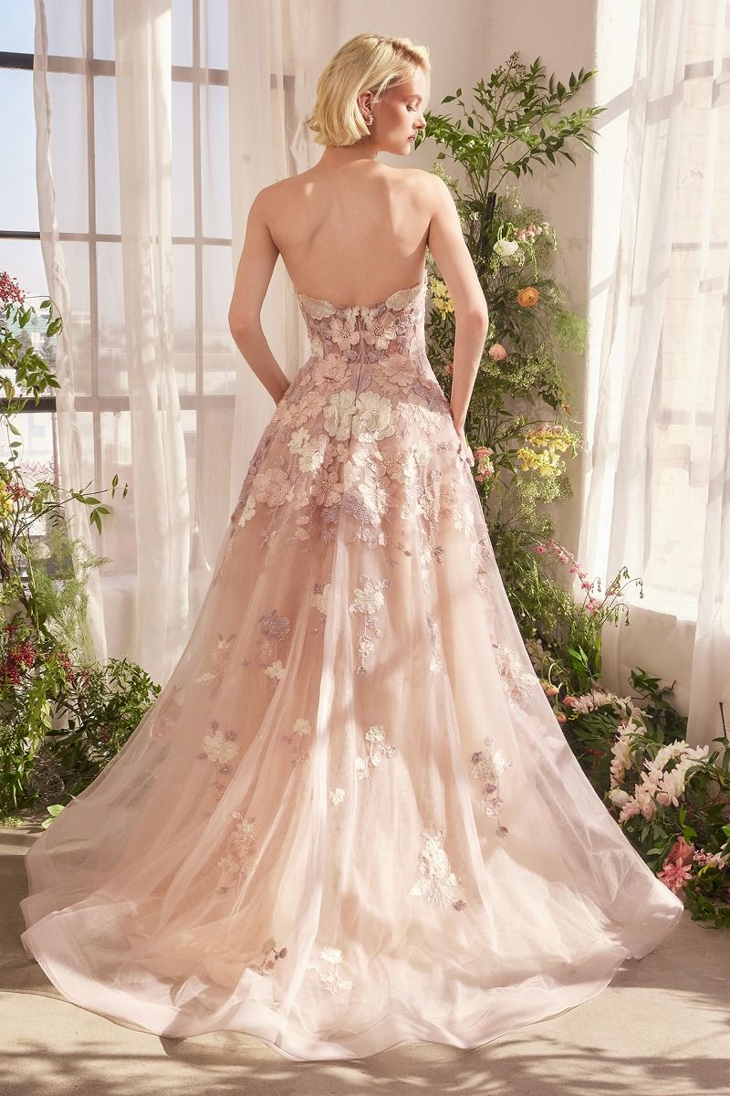 A1453 SPRING FLORAL APPLIQUÉ A- GOWN Andrea & Leo
