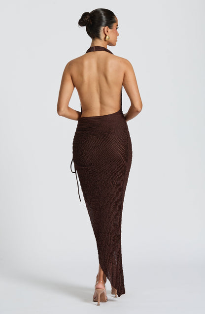 Airla Midi Dress Plum Brown