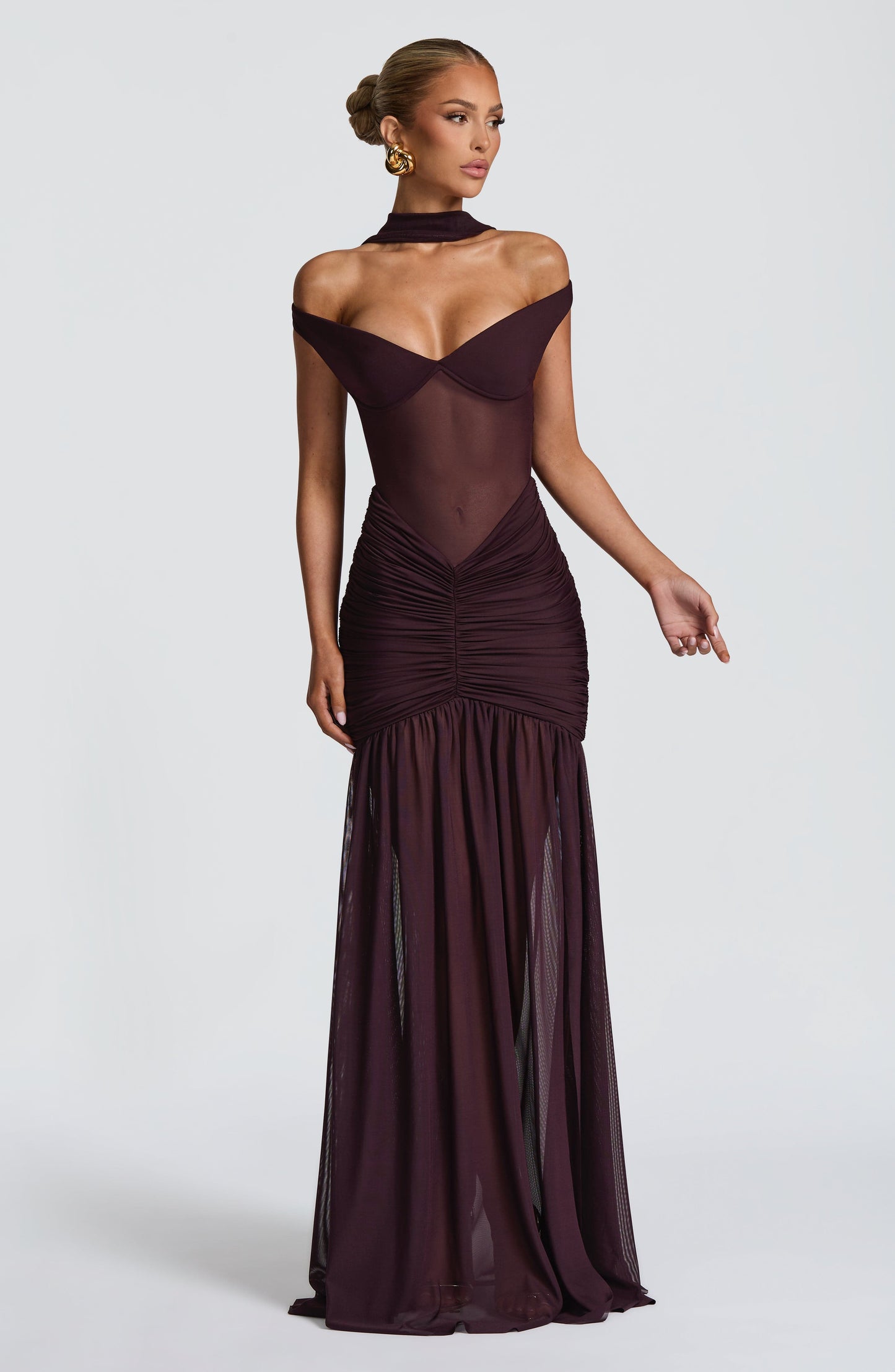 Alaia Maxi Dress Plum