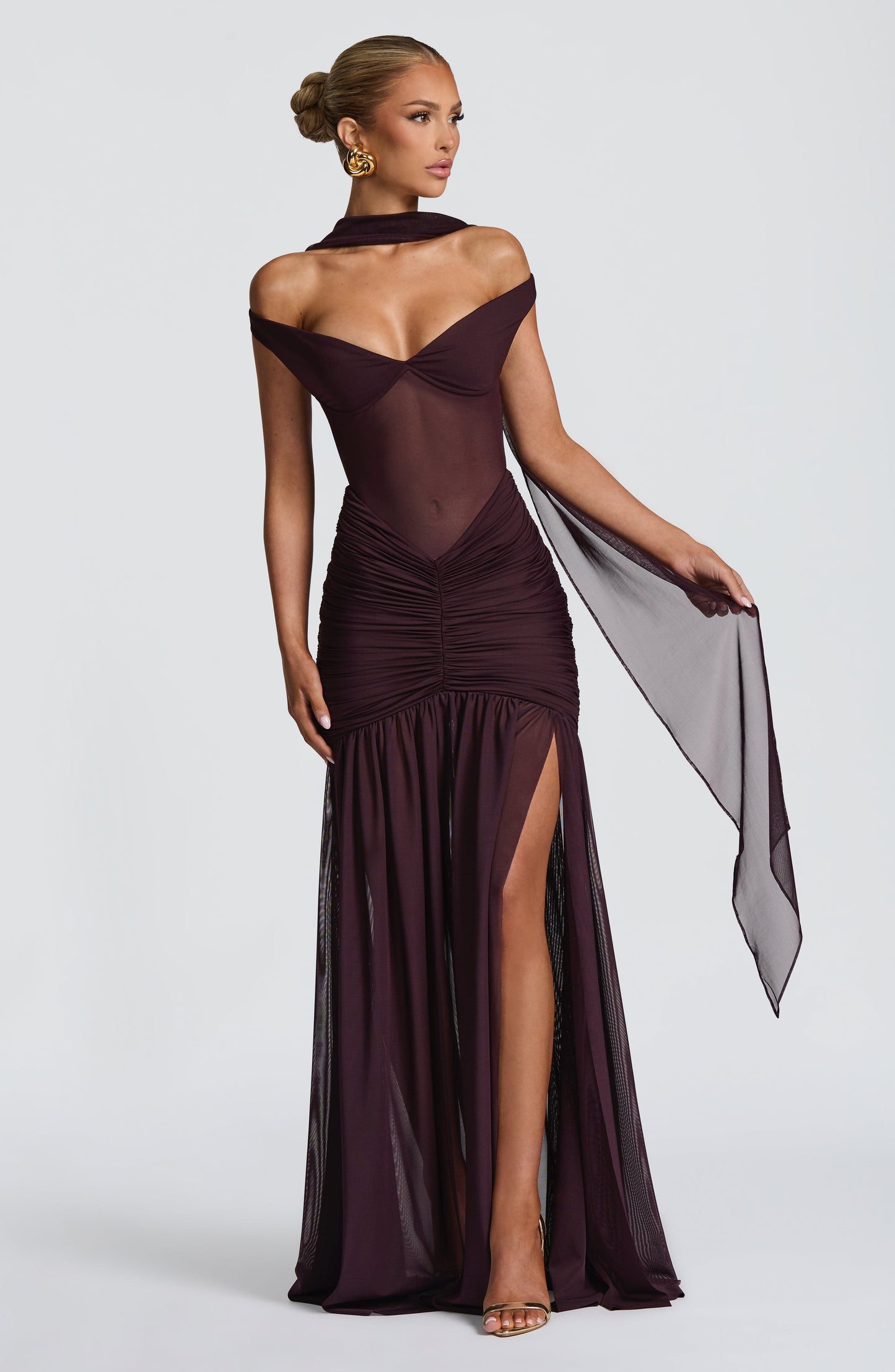 Alaia Maxi Dress Plum