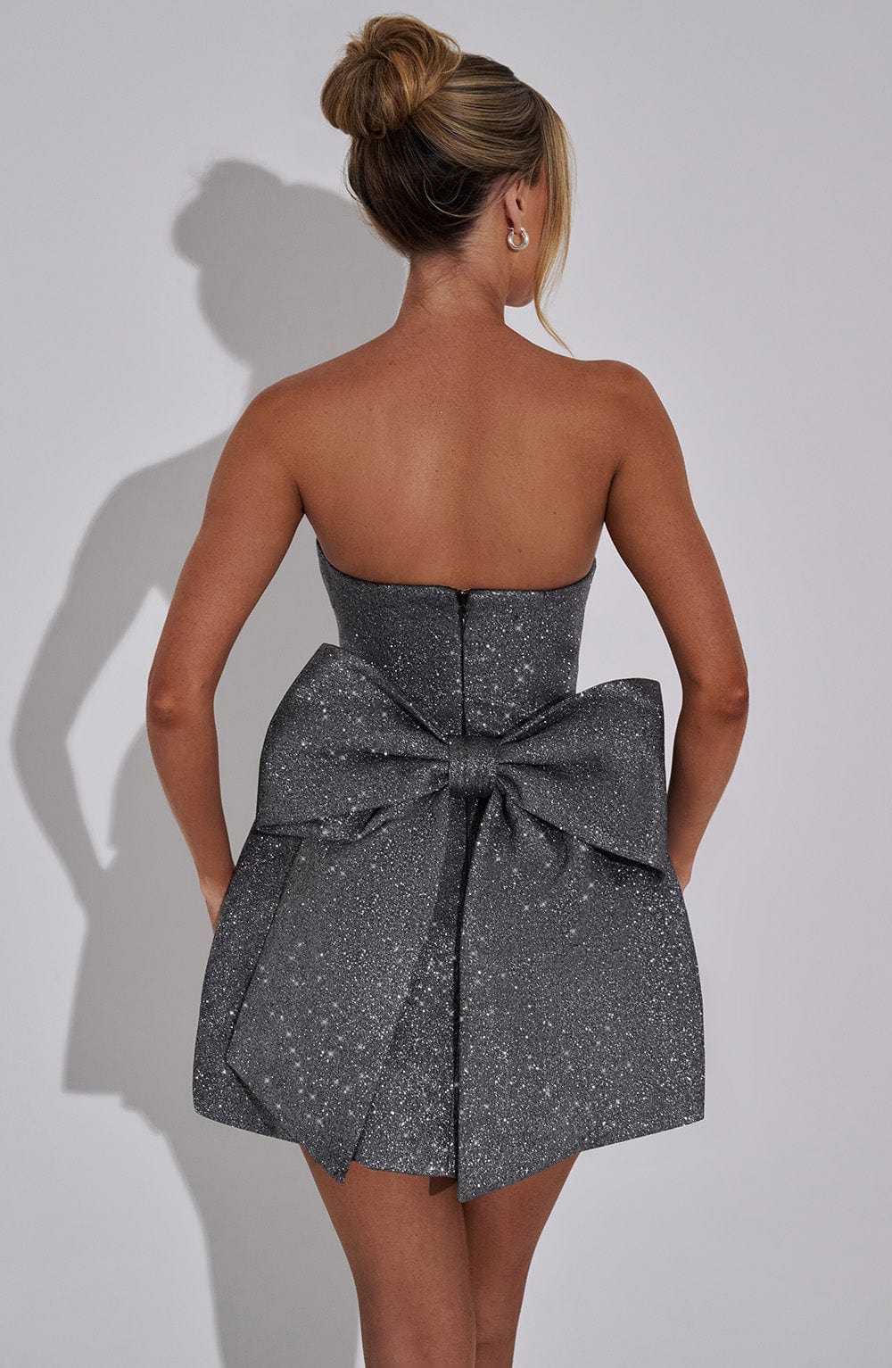 Alice Mini Dress Grey Sparkle
