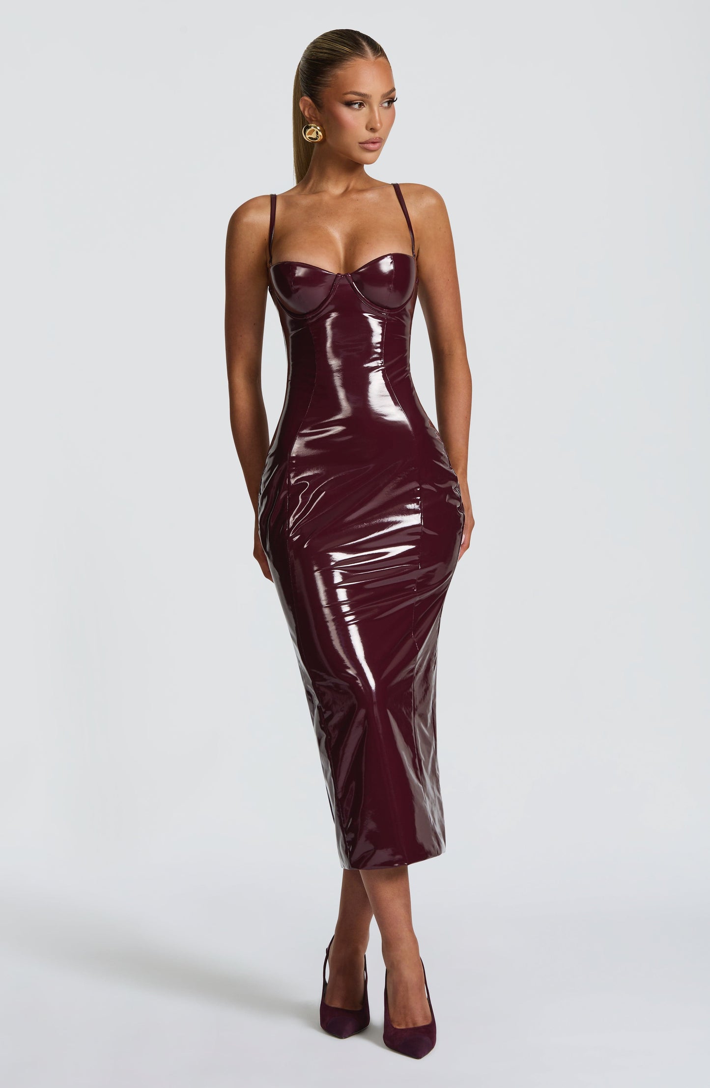 Amala Midi Dress Cherry Lacquer