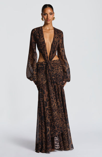 Andrina Maxi Dress Leopard Print