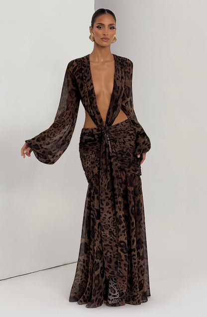 Andrina Maxi Dress Leopard Print