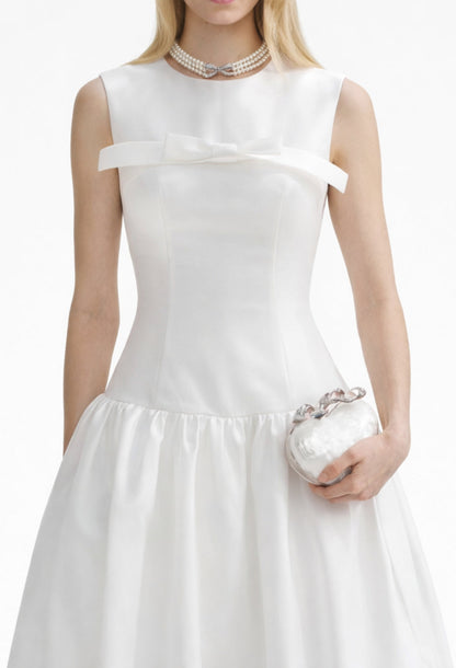 Antonie Midi Dress With Bow White