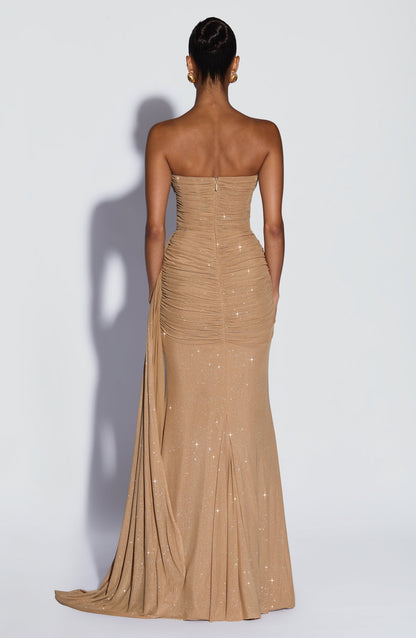 Ashika Maxi Dress Gold Sparkle