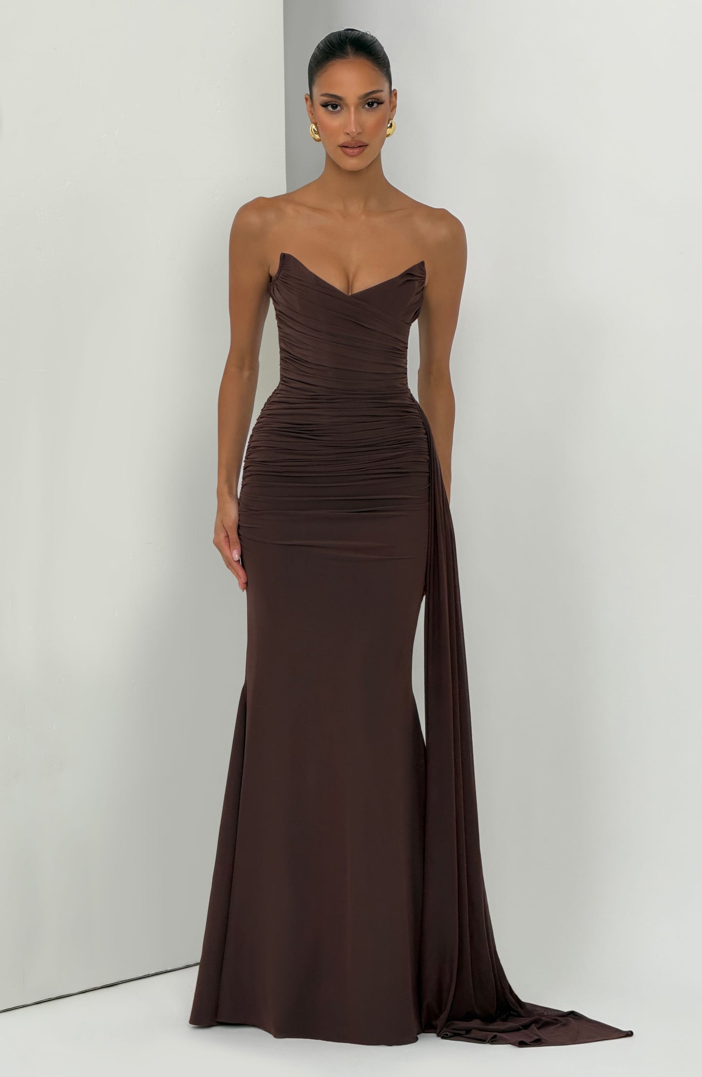 Ashika Maxi Dress Plum Brown