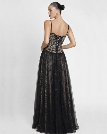 Ayana Lace Maxi Dress Black