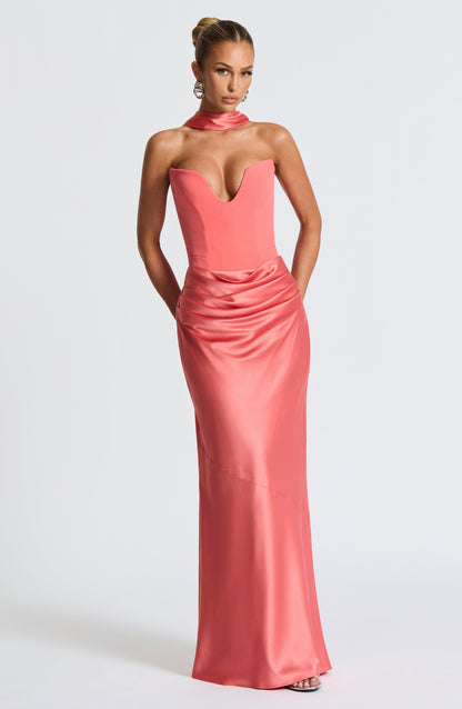 Bernadette Maxi Skirt Coral Pink