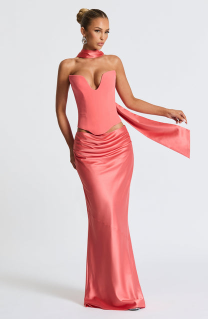 Bernadette Maxi Skirt Coral Pink