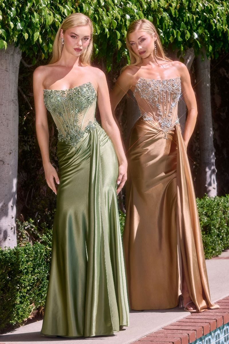 Anne Gown Crystal Bodice With Straight Neckline