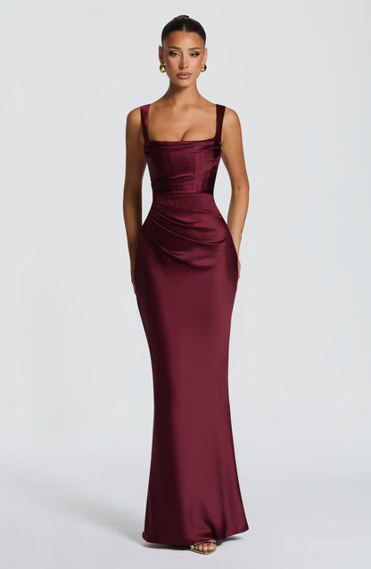 Calanthe Maxi Dress Cherry Lacquer