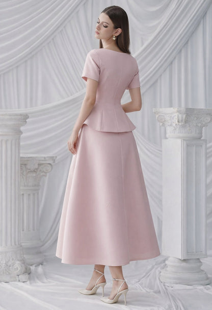 Calliope Top and Skirt Two-Piece Set Pink