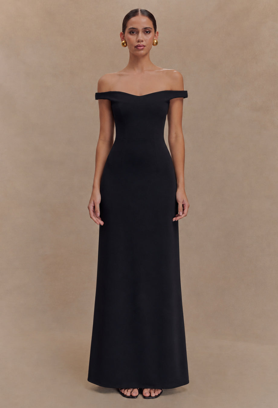 Callista Off-Shoulder Maxi Dress Black