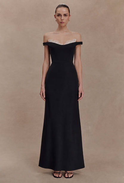 Callista Off-Shoulder Maxi Dress Black
