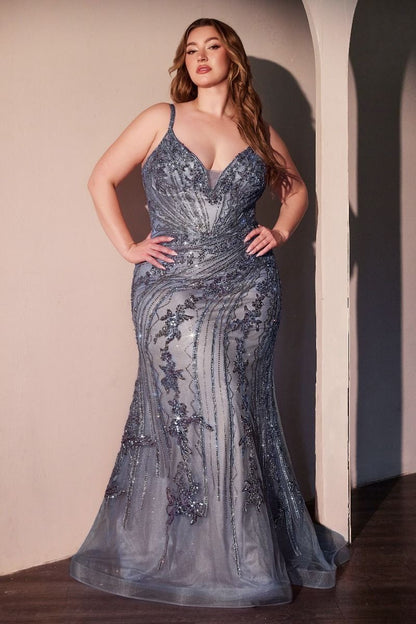 ELIZA GOWN LACE EMBELLISHED FITTED GOWN