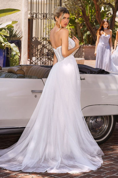 Justice Gown Strapless Off White Dress With Overskirt