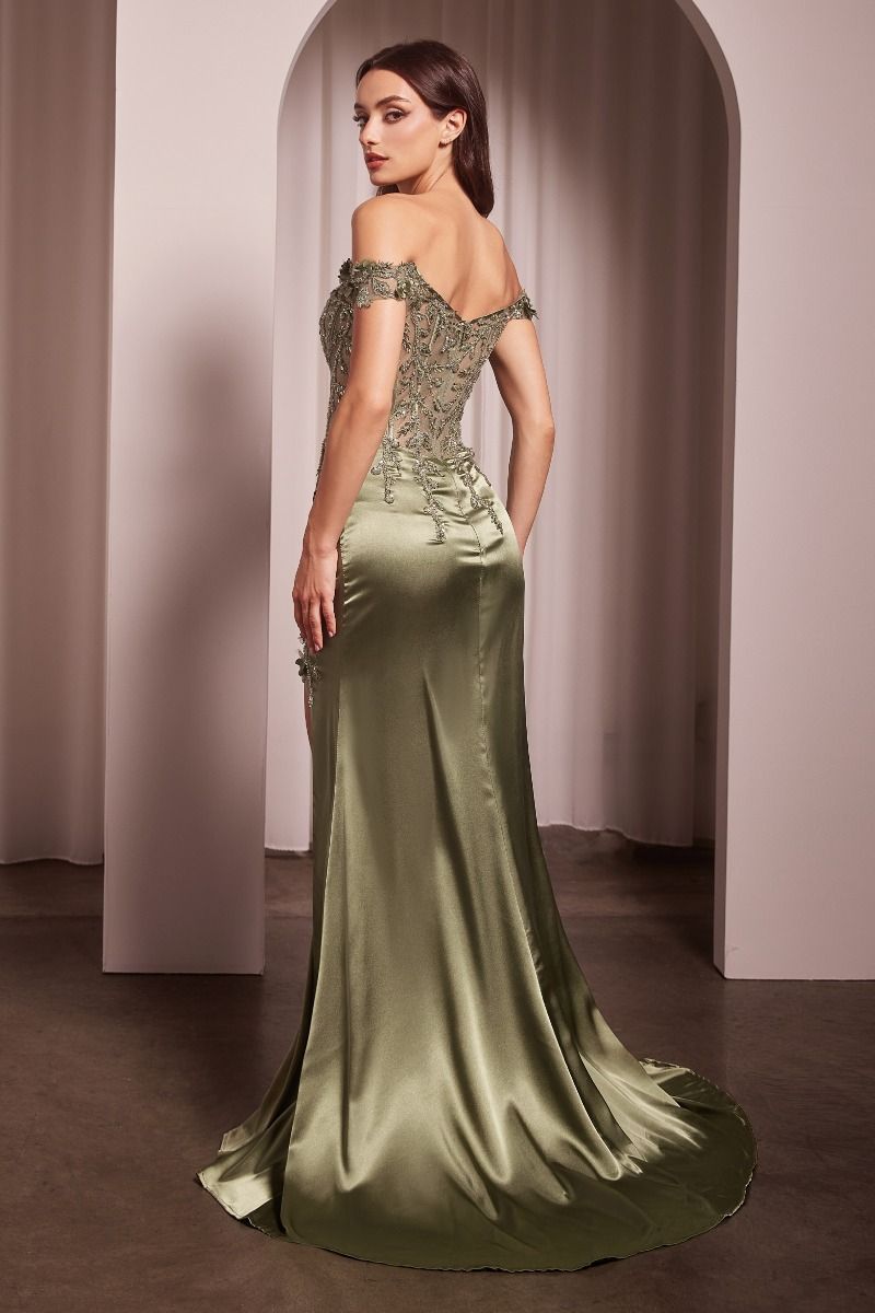 Rosaline Gown Floral Detail Off-The-Shoulder Dress