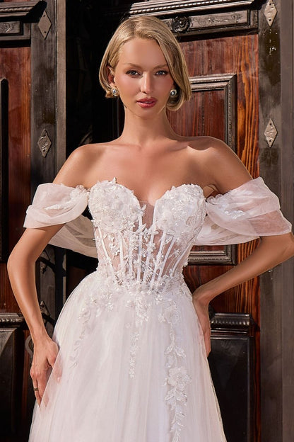 Bernadette Gown Off-White Floral Corset Bridal Dress