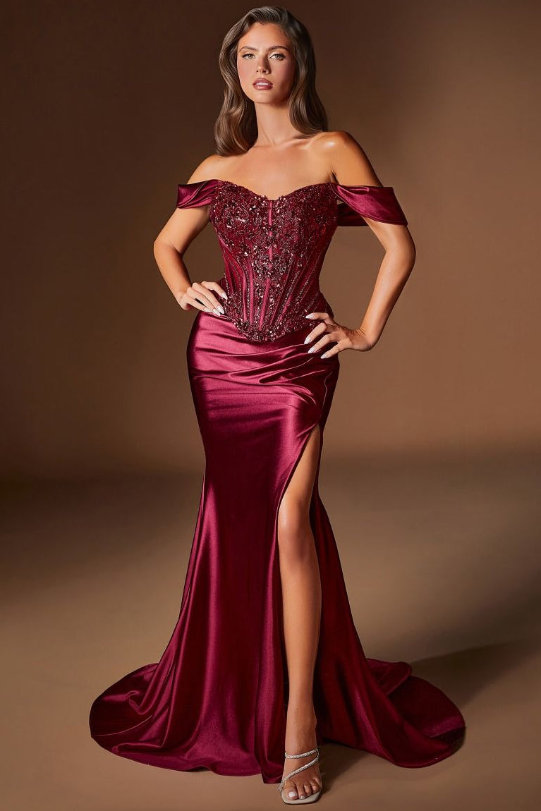 Ambrose Gown Basque Waist Corset Satin Dress