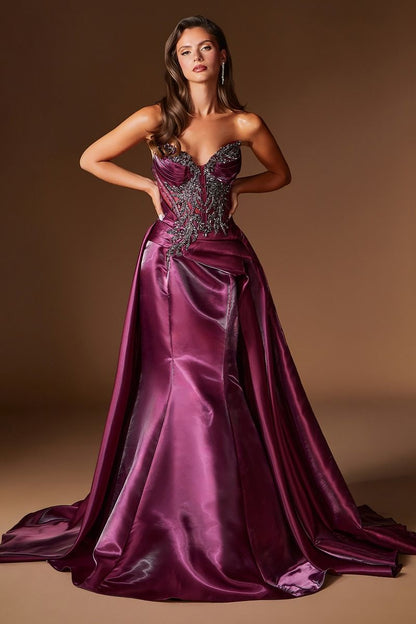 Theodora Gown Organza Mermaid Dress with Overskirt