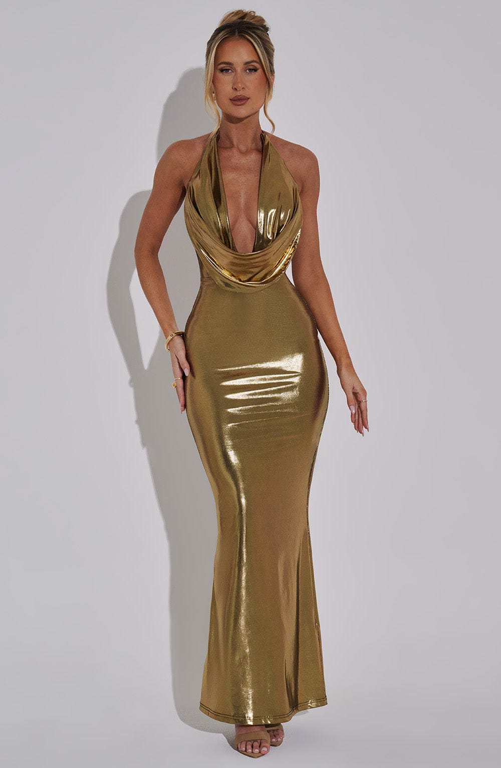Chrishelle Maxi Dress Gold