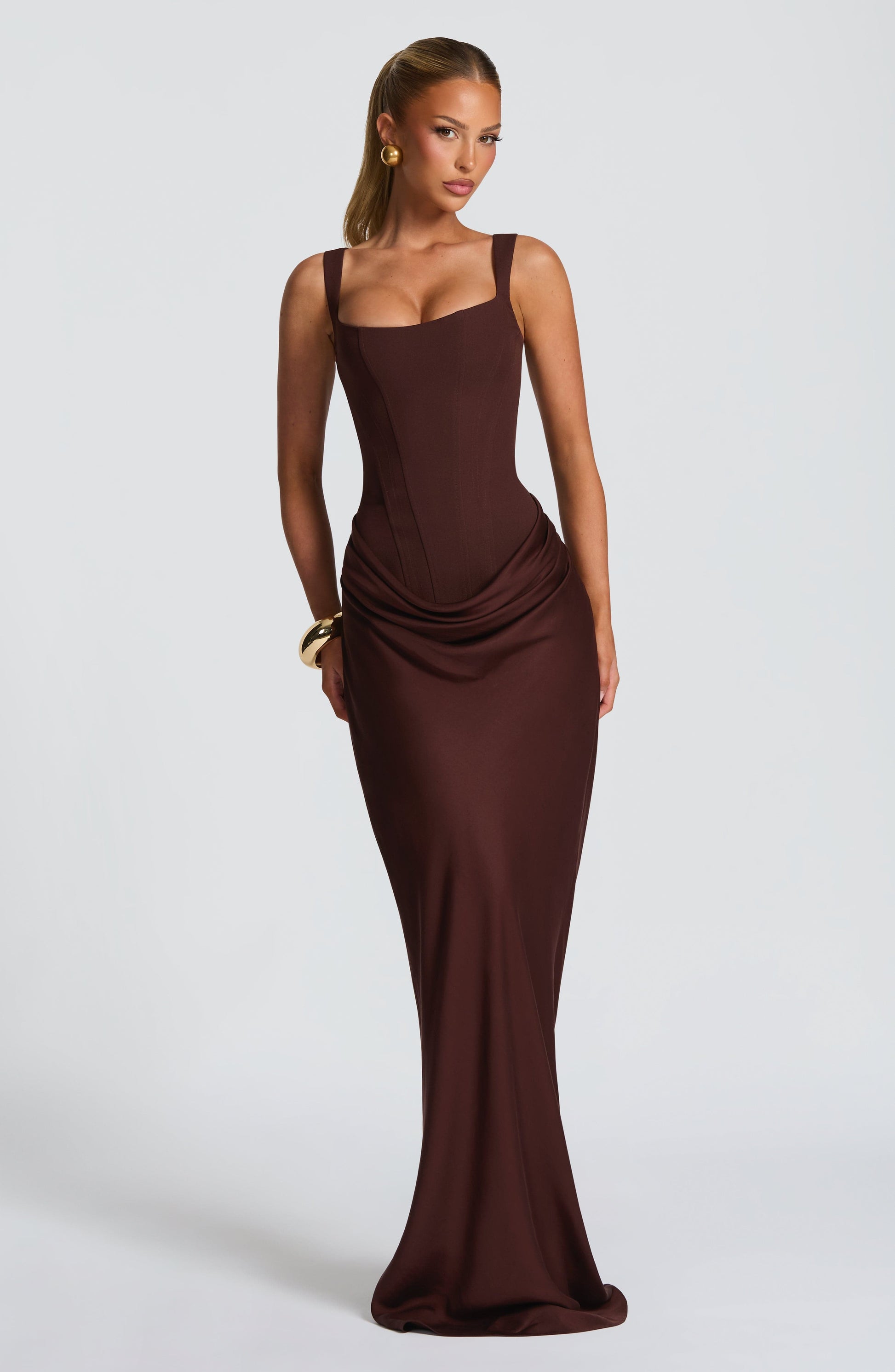 Cornelia Maxi Dress Plum Brown