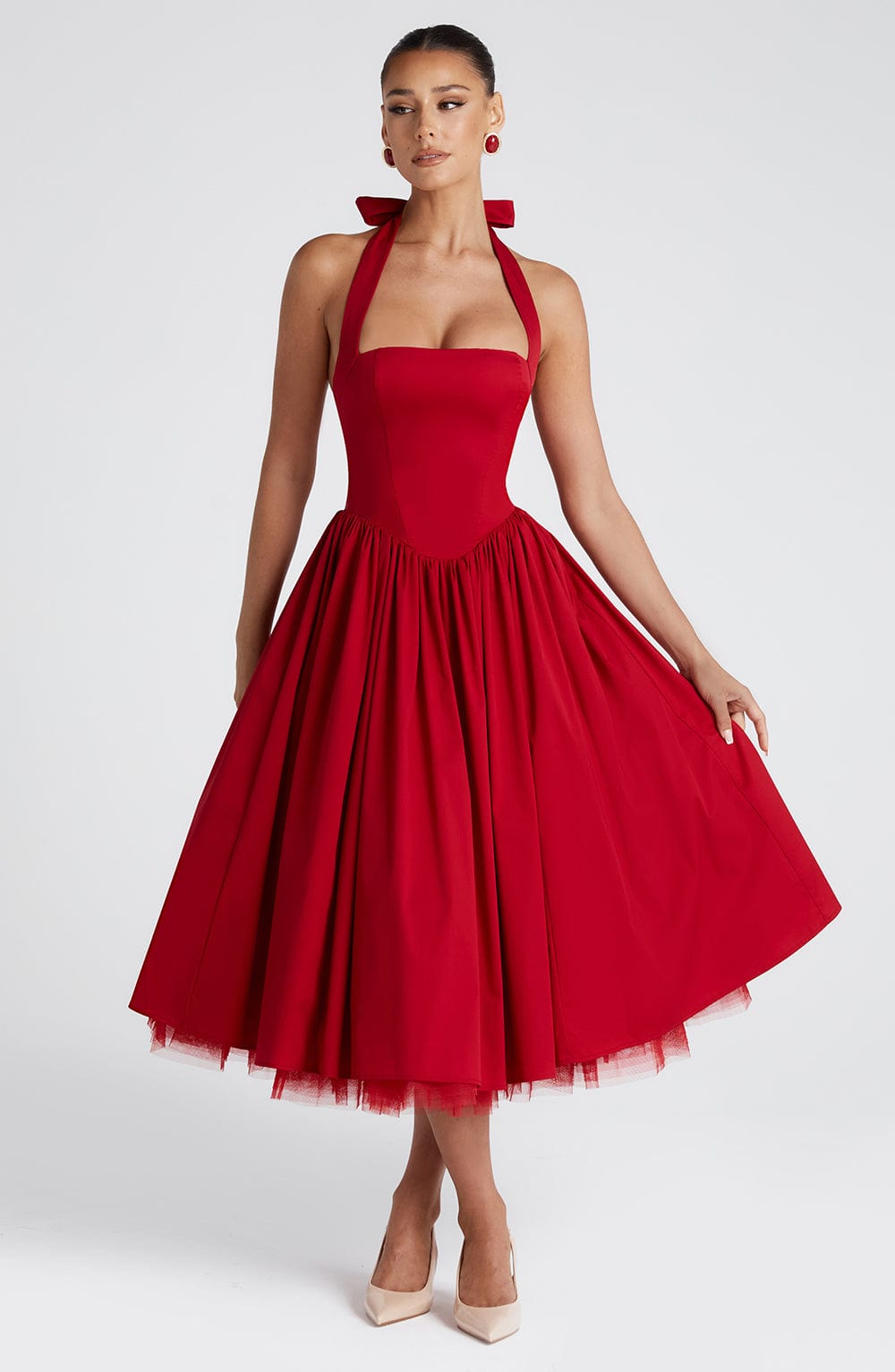 Cressida Midi Dress Red