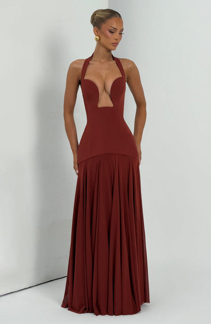 Cyrene Maxi Dress Deep Rust