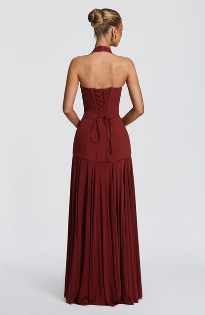 Cyrene Maxi Dress Deep Rust