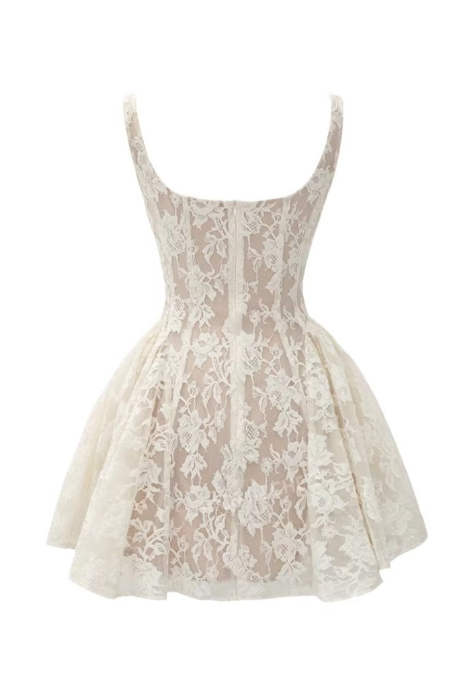 Daisy Lace Mini Dress Ivory