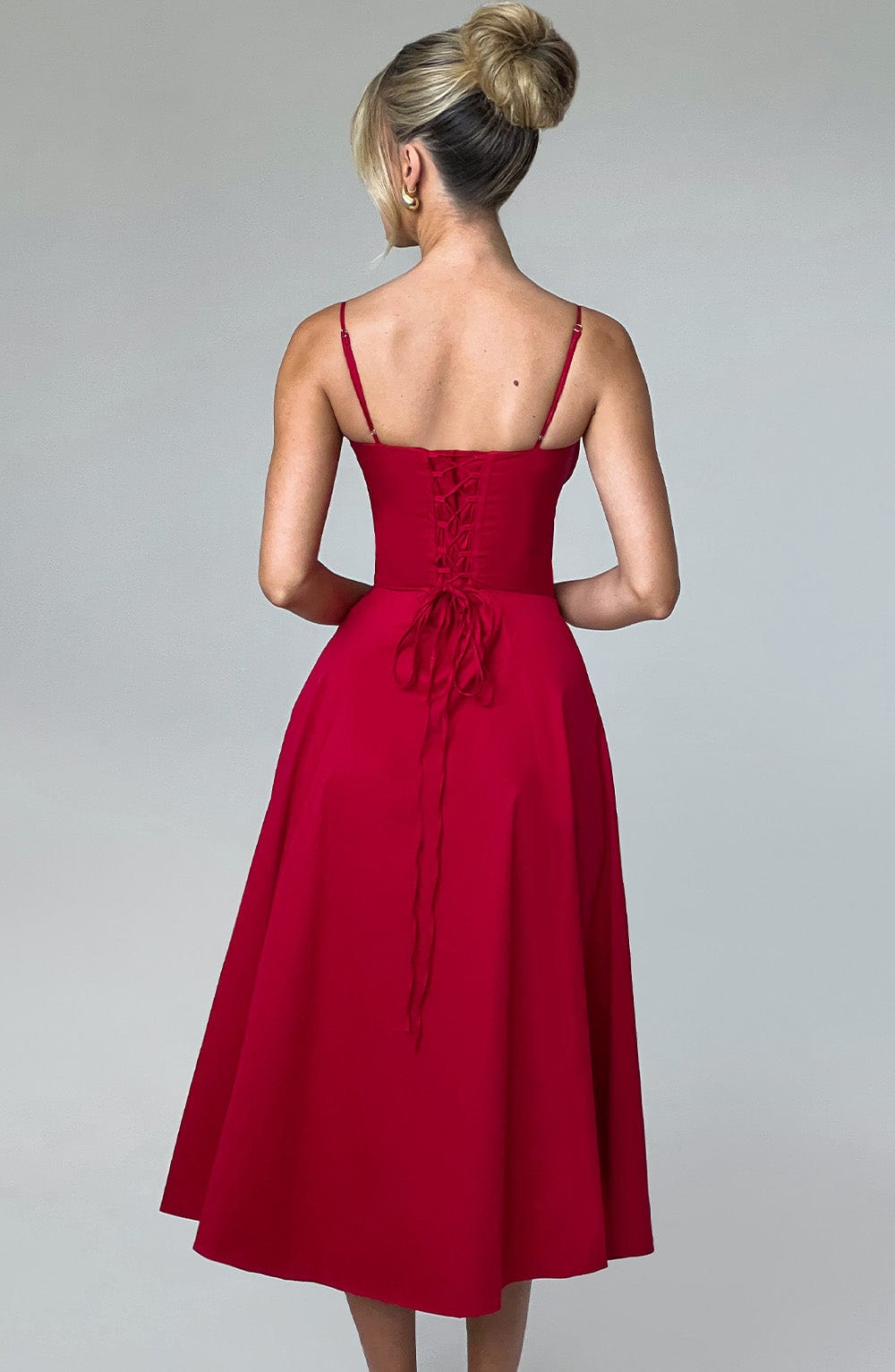 Deanna Midi Dress Red