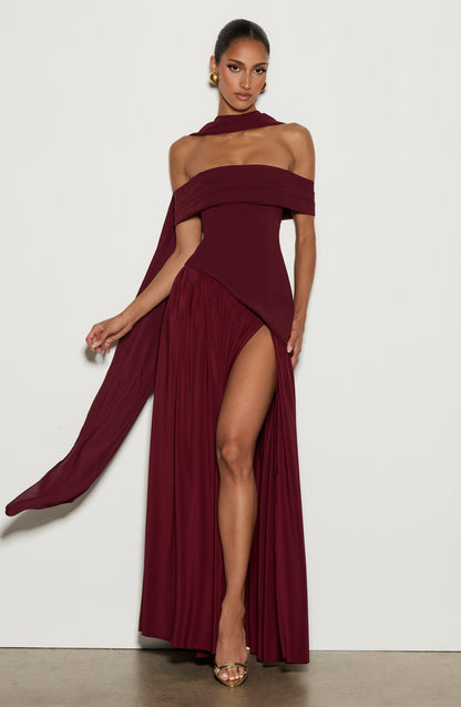 Delilah Maxi Dress Cherry Lacquer