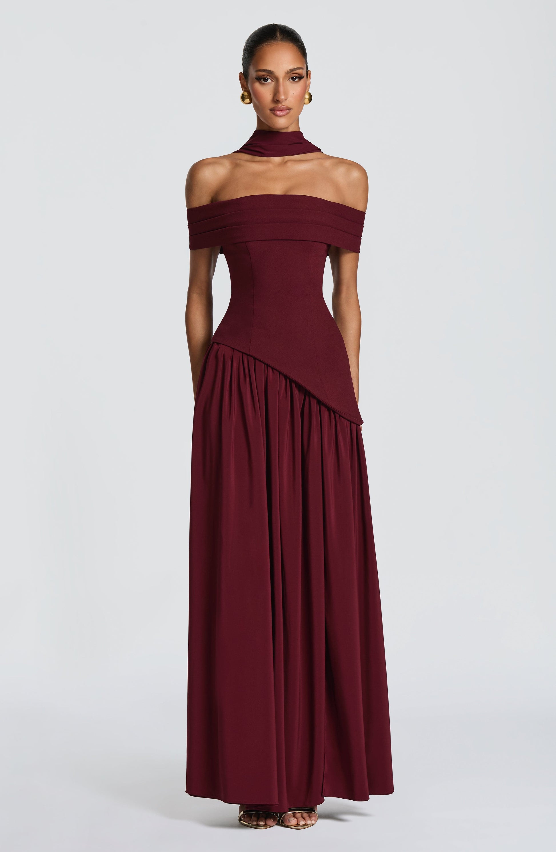 Delilah Maxi Dress Cherry Lacquer