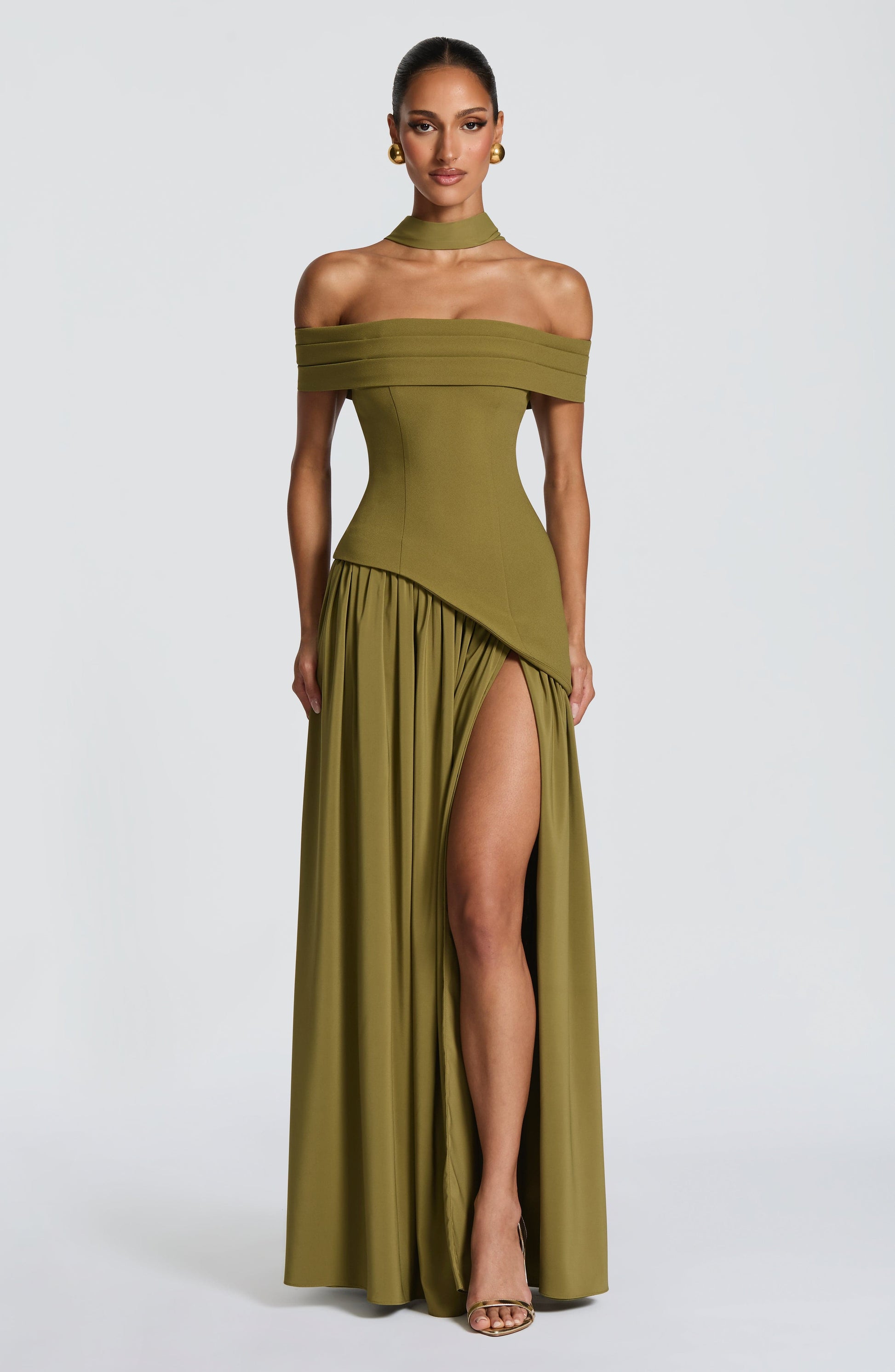 Delilah Maxi Dress Deep Olive