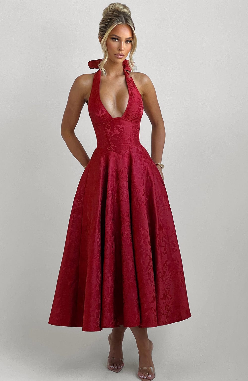Effie Midi Dress Red
