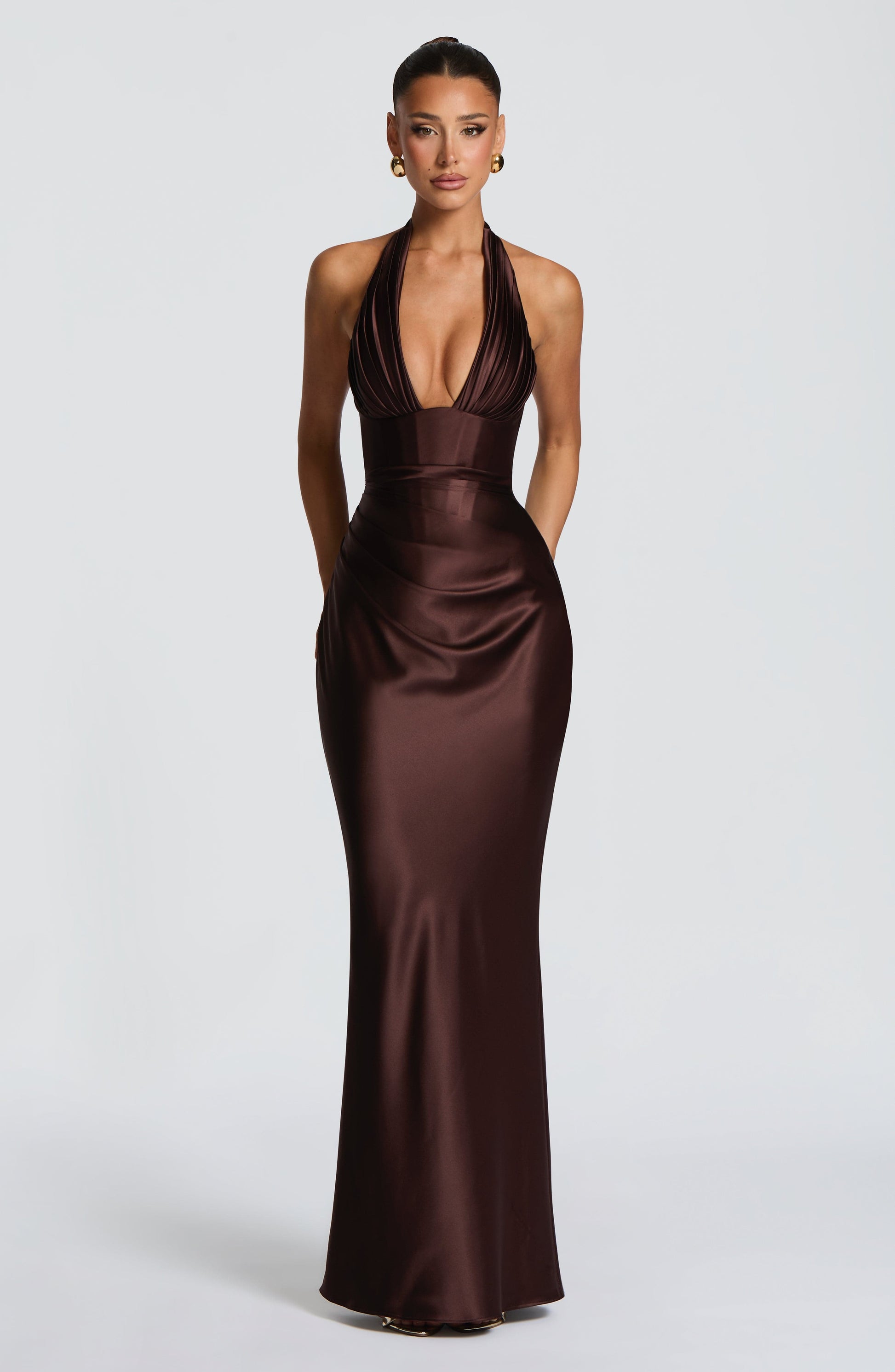 Elowen Maxi Dress Plum Brown