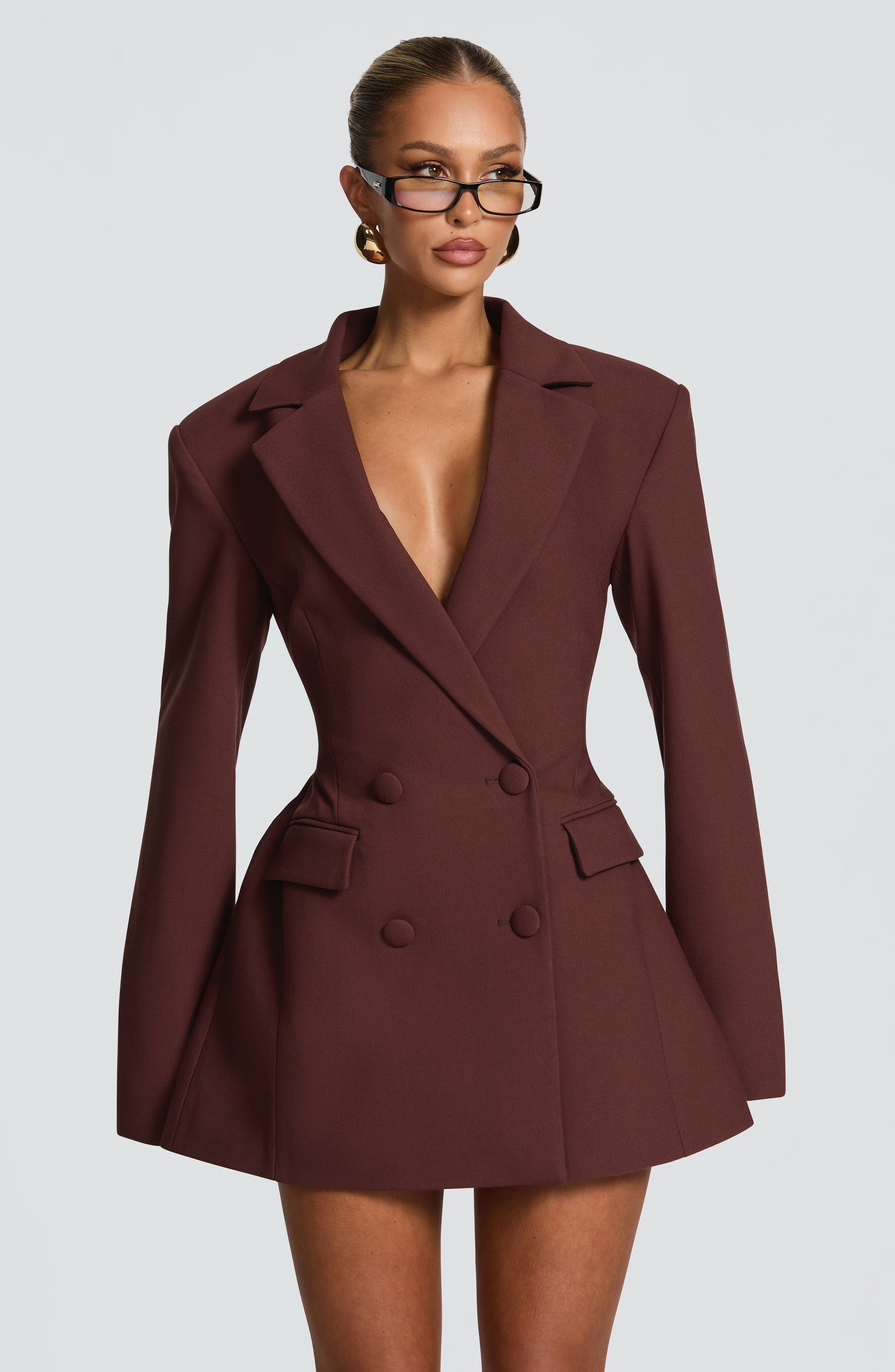 Elvira Mini Dress Plum Brown