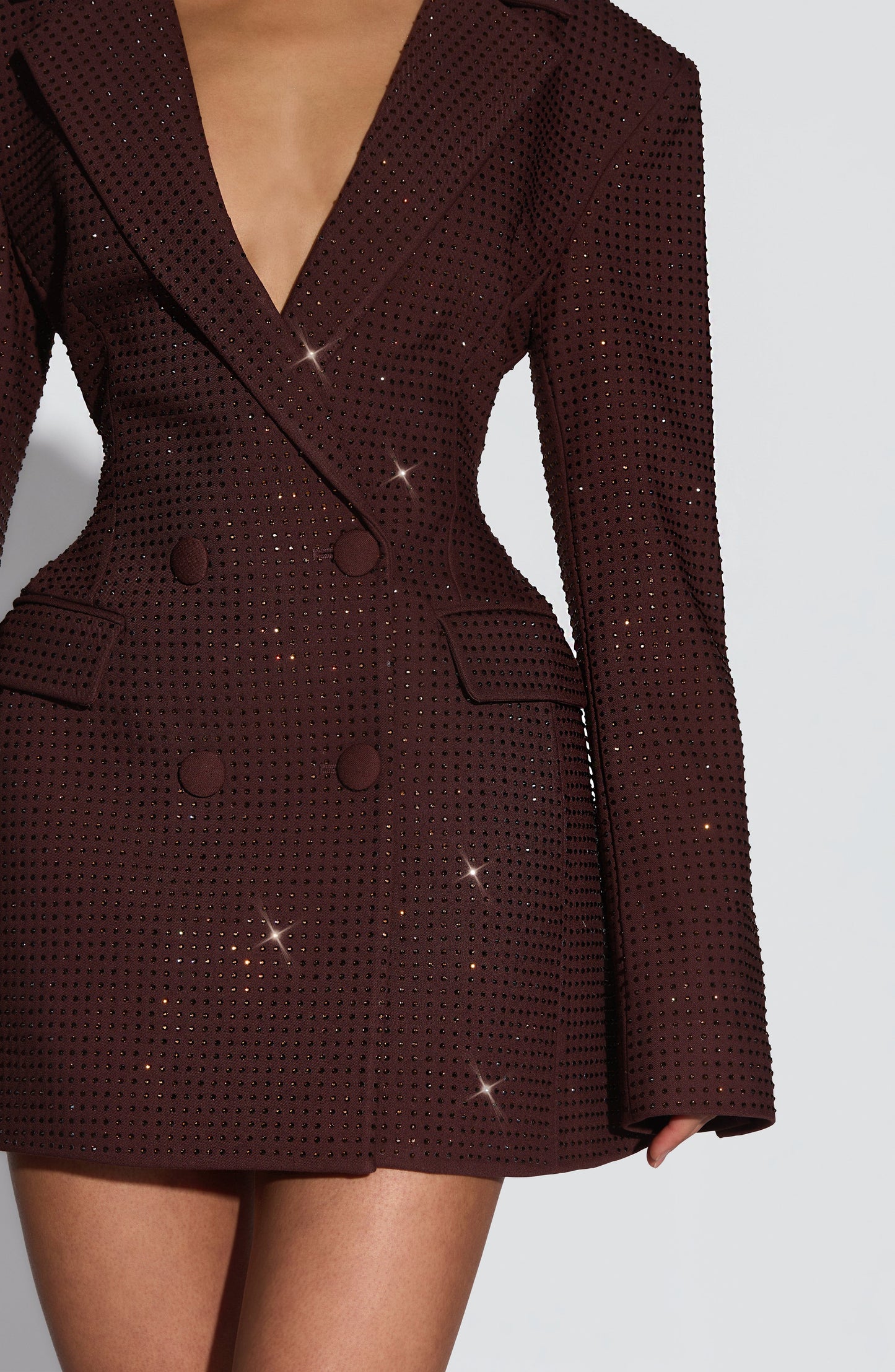 Elvira Mini Dress Plum Brown Sparkle